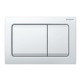 Cutout image of Geberit Alpha01 Square White Alpine Dual Flush Plate